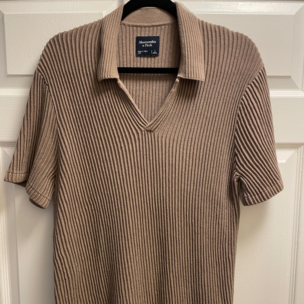 Abercrombie Plisse Johnny Collar Sweater Polo
